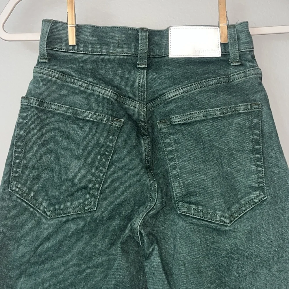 MOUSSY Plain‎ Jeans High Rise Ankle Straight Green Women Sz 24 Japan